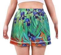 Irises Starry Night - Pantaloncini da notte per il tempo libero da donna, comodi pigiami estivi da donna, Iris nella notte stellata, XL