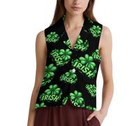 Irish Clover - Gilet da donna con bottoni, stile casual, senza maniche, con stampa, Stile:, L