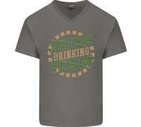 Irish Drinking Team Divertente Maglietta In Cotone A V Per Uomo Di San Patrizio