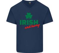 Irish E Horny Maglietta In Cotone A V Per Uomo Del Giorno Di San Patrizio