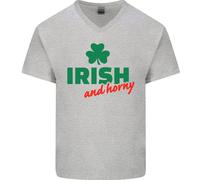 Irish E Horny Maglietta In Cotone A V Per Uomo Del Giorno Di San Patrizio