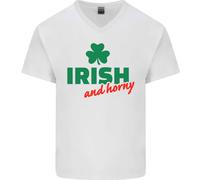 Irish E Horny Maglietta In Cotone A V Per Uomo Del Giorno Di San Patrizio