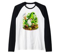 Irish GNOME Shamrock Clover St Patrick’s Day Lucky Charm Maglia con Maniche Raglan