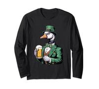 Irish Goose St Patricks Day Trifoglio Divertimento Maglia a Manica