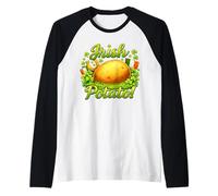 Irish Potato Shamrock Lucky Clover St. Patrick's Day Maglia con Maniche Raglan