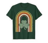 Irish Pride Retro Shamrock St. Patricks Day Clover Rainbow Maglietta