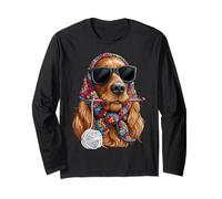 Irish Setter Dog Granny Square Crochet Yarn Crochet Lover Maglia a Manica