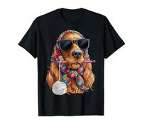 Irish Setter Dog Granny Square Crochet Yarn Crochet Lover Maglietta