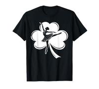 Irish Shamrock Ballet Dancer Silhouette Vintage Maglietta