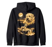 Irish Soft Coated Wheaten Terrier Che Ulula alla Luna Felpa con Cappuccio