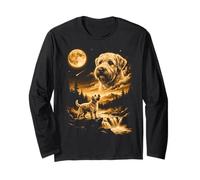 Irish Soft Coated Wheaten Terrier Che Ulula alla Luna Maglia a Manica