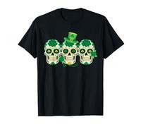Irish Sugar Skull Paddys St Patricks Day Calavera Messicana Maglietta