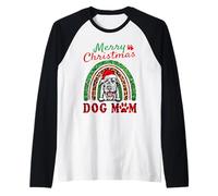 Irish Wolfhound Christmas Santa Dog Mom Boho Rainbow Xmas Maglia con Maniche Raglan