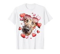 Irish Wolfhound Dog San Valentino Cuore Occhiali da Sole Maglietta