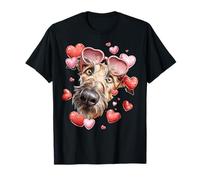 Irish Wolfhound Dog San Valentino Cuore Occhiali da Sole Maglietta
