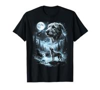 Irish Wolfhound Howling to The Moon, Cane retrò Anni '90 Maglietta