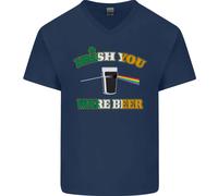 Irish You Were Beer Maglietta In Cotone A V Per Uomo Del Giorno Di San Patrizio