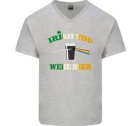 Irish You Were Beer Maglietta In Cotone A V Per Uomo Del Giorno Di San Patrizio