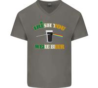 Irish You Were Beer Maglietta In Cotone A V Per Uomo Del Giorno Di San Patrizio