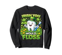 Irish You Would Floss Cute Tooth Shamrock St Patricks Day Felpa