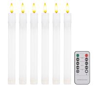 Irishom Confezione da 6 Candele senza fiamma con telecomando, 2 timer, 2 velocità di scatto, 5 luminosità regolabili, Candele finte senza fili adatte per la decorazione della stanza e per le feste