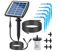 Irishom Irrigazione Automatica Energia Solare,Set di Irrigazione Automatica da Giardino,Kit di irrigazione a Goccia Solare con 6 Modalità Timer/Tubo dell'Acqua 10 m