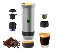 Irishom Macchina da caffè portatile per auto, 3 in 1, senza cordless Electric Coffee Maker Work with Capsule and Ground Coffee 15Bar Mini Cold Brew and Heating Coffee Maker with 150ml Cup