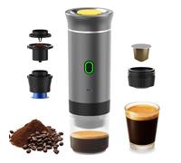 Irishom Macchina da caffè portatile per auto, 3 in 1, senza cordless Electric Coffee Maker Work with Capsule and Ground Coffee 15Bar Mini Cold Brew and Heating Coffee Maker with 150ml Cup
