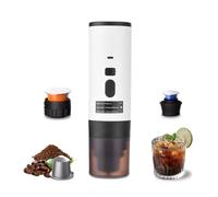 Irishom Macchina per caffè espresso elettrica portatile, Macchina per il caffè 3 in 1 senza fili con riscaldamento automatico e display digitale, per viaggi, campeggio e auto