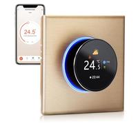 Irishom Termostato WiFi per Caldaia a Gas,Intelligente Termostato Controllo Pulsanti Programmabile Settimanale/App Mobile/Controllo Vocale Compatibile con Alexa/Google Home-Champagne