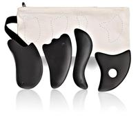 IRIVER BLANK Gua Sha - Set di 4 strumenti per il viso, pietra bianca di alta qualità per viso e corpo: massaggio luminoso, routine quotidiana per la cura della pelle, riavvolgimento dell'età, lifting