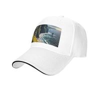 Irlanda All'aperto Contea Clare The Cliffs Stampa Neutro Sandwich Cappello Stile Fit Tutto L'anno Cappellini Da Baseball Regolabile Snug Secure, bianco, Taglia unica