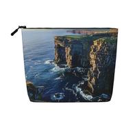 Irlanda All'aperto Contea di Clare The Cliffs Borsa per il trucco da viaggio stampata imitazione lino borse cosmetiche impermeabile organizer per cosmetici per le donne