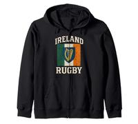 Irlanda Bandiera Rugby Felpa con Cappuccio