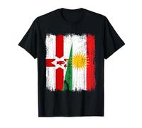 Irlanda del Nord Kurdistan Mezza Bandiera Curdo Irlandese del Nord Maglietta