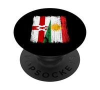 Irlanda del Nord Kurdistan Mezza bandiera Curdo irlandese del Nord PopSockets PopGrip Adesivo
