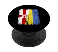 Irlanda del Nord Ucraina Mezza bandiera Irlanda del Nord Ucraina PopSockets PopGrip Adesivo