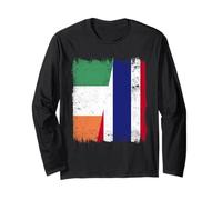 Irlanda Thailandia Mezza Bandiera Irlandese Thai Roots Maglia a Manica