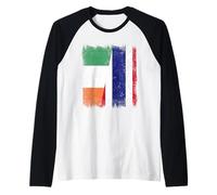 Irlanda Thailandia Mezza Bandiera Irlandese Thai Roots Maglia con Maniche Raglan