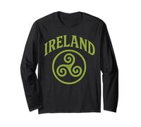 Irlanda Triskele The Smiling Irish Eyes Celtic Triple Spiral Maglia a Manica