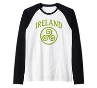 Irlanda Triskele The Smiling Irish Eyes Celtic Triple Spiral Maglia con Maniche Raglan