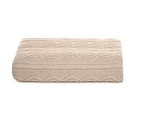 Irlandese Aran Coperta per letto King Size 100% lana merino super morbida e calda coperta Aran 233 x 198 cm (Pastinake)