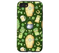 Irlandese Simboli Modello Trifoglio Verde San Patrizio Custodia per iPhone SE (2020) / 7/8