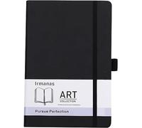 Irmanas Taccuino A5 a righe, 160 pagine, 100 g/m², copertina rigida, blocco note con elastico e portapenne, design classico, adatto per ufficio, scuola