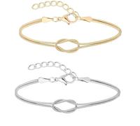 IRNUDENY Bracciale infinito con catena a forma di serpente con nodo d'amore, braccialetti con nodo per madre e figlia, braccialetto infinito con catena con nodo d'amore, regali per ragazze (2pcs-C)