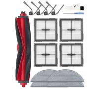 iRobacc 15 Pezzi di Ricambio per Roborock Q10 S5/Q10 S5+ Robot Aspirapolvere, Kit Accessori con 1 Spazzola Principale, 4 Spazzole Laterali, 4 Filtri HEPA, 4 Panni per Mop, 1 Spazzola per la Pulizia