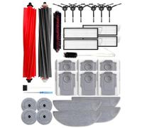 iRobacc 30 accessori per aspirapolvere Roborock S8 MaxV Ultra/S8 Max Ultra,2 spazzole principali, 4 filtri HEPA, 4 mop, 4 mop laterali, 6 sacchetti per polvere, 6 spazzole laterali, 1 spazzola
