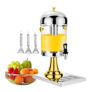 IROEJT Distributori di Bevande Distributore di Bevande Commerciale con capacità di 8 Litri, distributori di succhi con Rubinetto e vaschette raccogligocce per Feste ed，Gold