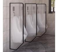 IROEJT Divisorio per WC: divisorio per orinatoi da Parete per WC pubblici, divisorio per WC in Vetro temperato, divisorio per Bagno in Acciaio Inossidabile, divisorio,Black 5PCS