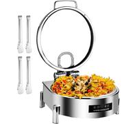 IROEJT Pentola elettrica per scaldavivande da Buffet/Riscaldatore per Alimenti da Sala da Pranzo Commerciale per Mantenere i Piatti Caldi/Pentola in Acciaio inossidabi，Round